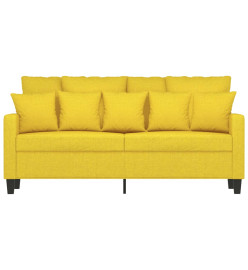 Canapé à 2 places Jaune clair 140 cm Tissu