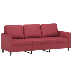 Ensemble de canapés 3 pcs et coussins Rouge bordeaux Similicuir