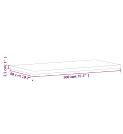 Dessus de table 100x50x2,5cm rectangulaire bois massif de hêtre