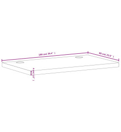 Dessus de bureau 100x60x4 cm bois massif de hêtre