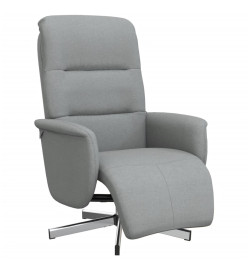 Fauteuil inclinable avec repose-pieds gris clair tissu