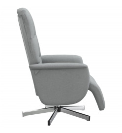 Fauteuil inclinable avec repose-pieds gris clair tissu