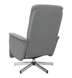 Fauteuil inclinable avec repose-pieds gris clair tissu