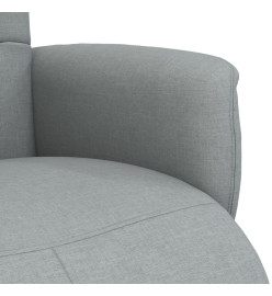 Fauteuil inclinable avec repose-pieds gris clair tissu