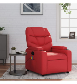 Fauteuil de massage inclinable rouge similicuir