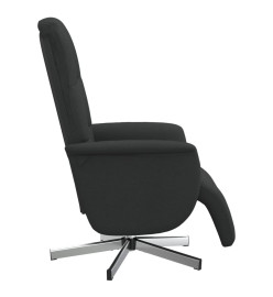 Fauteuil inclinable avec repose-pieds noir tissu