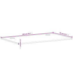 Dessus de bureau 100x50x1,5 cm bois massif de hêtre