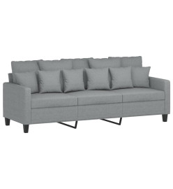 Ensemble de canapés 3 pcs coussins gris clair tissu