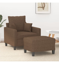 Fauteuil avec repose-pied Marron 60 cm Tissu