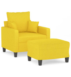 Fauteuil avec repose-pied Jaune clair 60 cm Tissu