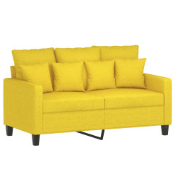 Ensemble de canapés 4 pcs avec coussins jaune clair tissu