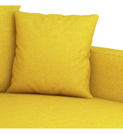 Ensemble de canapés 4 pcs avec coussins jaune clair tissu