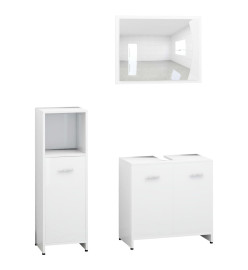 Ensemble de meubles de salle de bain 3 pcs Blanc Aggloméré