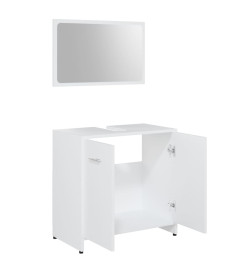 Ensemble de meubles de salle de bain 4 pcs Blanc Aggloméré