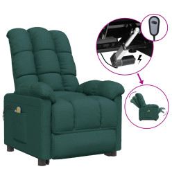 Fauteuil électrique de massage Vert foncé Tissu