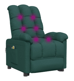 Fauteuil électrique de massage Vert foncé Tissu