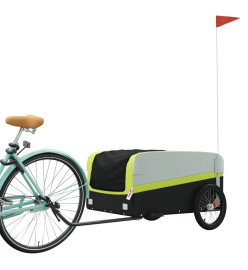 Remorque pour vélo noir et vert 45 kg fer