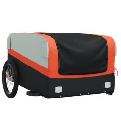 Remorque pour vélo noir et orange 45 kg fer