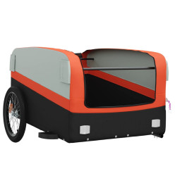 Remorque pour vélo noir et orange 45 kg fer