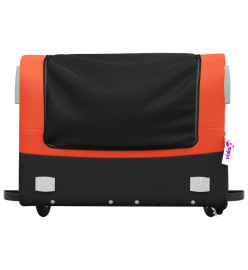 Remorque pour vélo noir et orange 45 kg fer