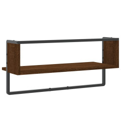 Étagère murale avec barre chêne marron 65x25x30 cm