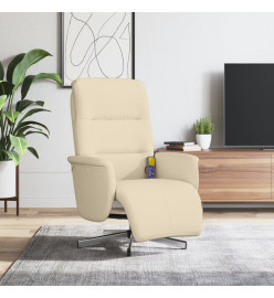 Fauteuil inclinable de massage avec repose-pieds crème tissu