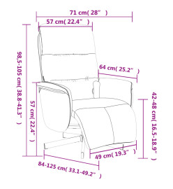 Fauteuil inclinable de massage avec repose-pieds crème tissu