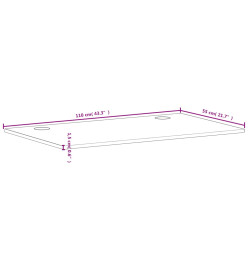 Dessus de bureau 110x55x1,5 cm bois massif de hêtre