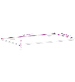 Dessus de bureau 110x60x1,5 cm bois massif de hêtre