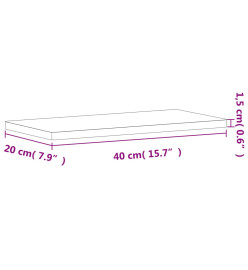 Étagère murale 40x20x1,5 cm bois massif de hêtre