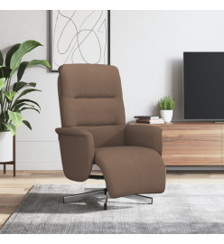 Fauteuil inclinable avec repose-pieds marron tissu