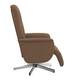 Fauteuil inclinable avec repose-pieds marron tissu