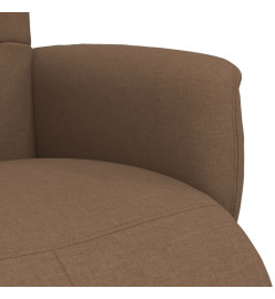 Fauteuil inclinable avec repose-pieds marron tissu