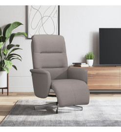 Fauteuil inclinable avec repose-pieds taupe tissu