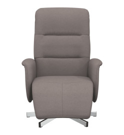 Fauteuil inclinable avec repose-pieds taupe tissu