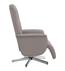 Fauteuil inclinable avec repose-pieds taupe tissu