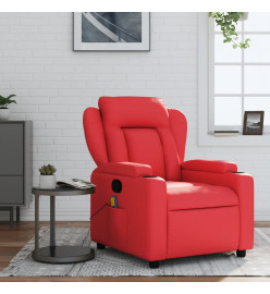 Fauteuil de massage inclinable rouge similicuir