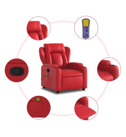 Fauteuil de massage inclinable rouge similicuir