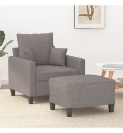 Fauteuil avec repose-pied Taupe 60 cm Tissu