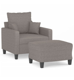 Fauteuil avec repose-pied Taupe 60 cm Tissu