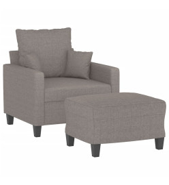 Fauteuil avec repose-pied Taupe 60 cm Tissu