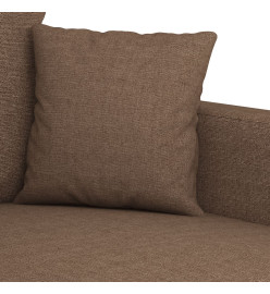 Ensemble de canapés 3 pcs avec coussins marron tissu