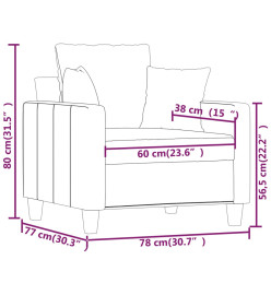 Fauteuil Jaune clair 60 cm Tissu