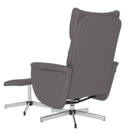 Fauteuil inclinable avec repose-pied gris similicuir