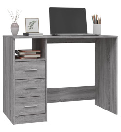 Bureau avec tiroirs Sonoma gris 102x50x76 cm Bois d'ingénierie