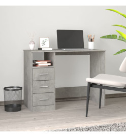 Bureau avec tiroirs Gris béton 102x50x76 cm Bois d'ingénierie