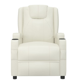 Fauteuil inclinable électrique Blanc crème Similicuir