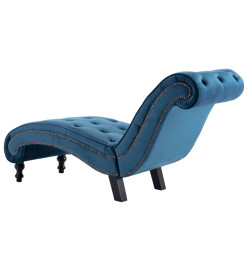 Chaise longue Bleu Velours