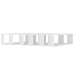 Étagères cube murales 6 pcs Blanc 60x15x23 cm Aggloméré