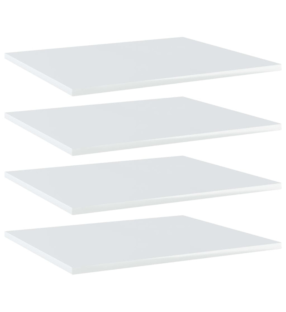 Panneaux bibliothèque 4pcs Blanc brillant 60x50x1,5cm Aggloméré